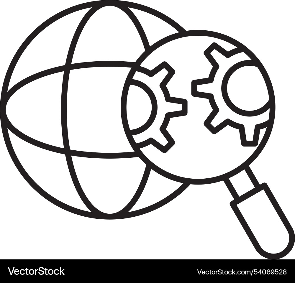 Web search engine line icon design vector image