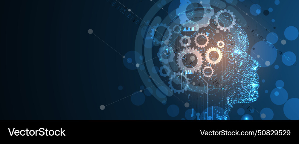Abstract artificial intelligence cloud computing vector image