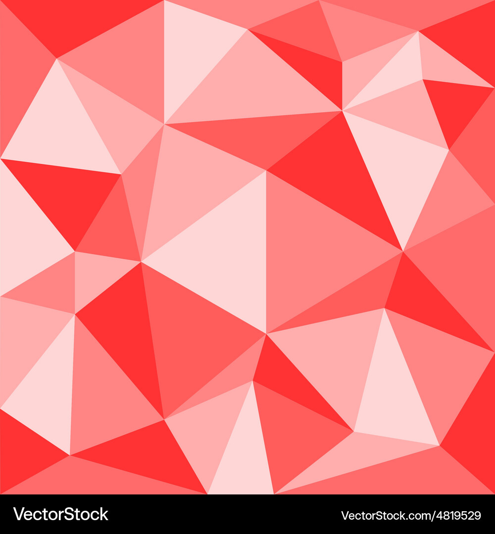 Abstract red with polygonal pattern on the wall Vector Image