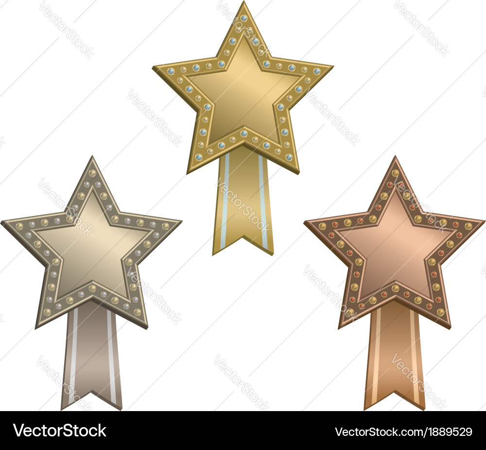 Award star ribbon Royalty Free Vector Image - VectorStock