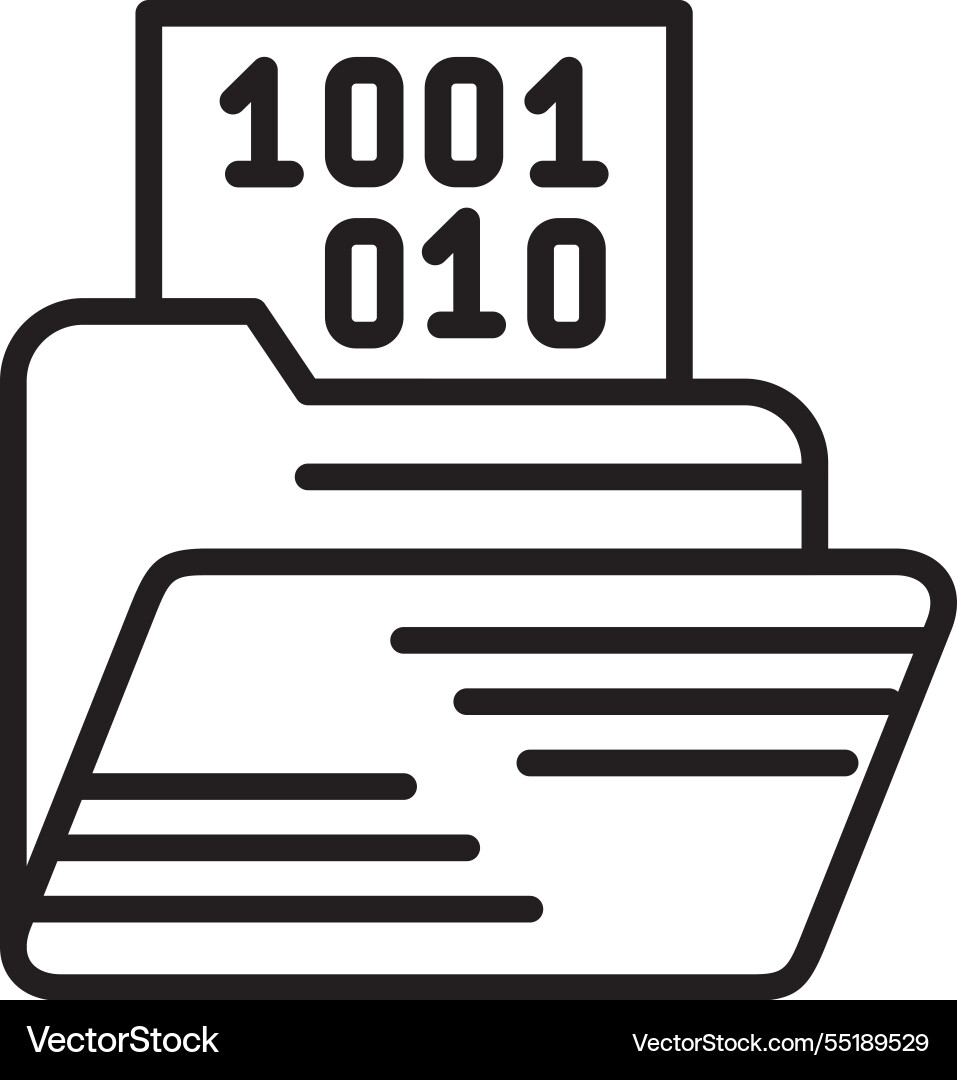 Binary code line icon design Vector Image