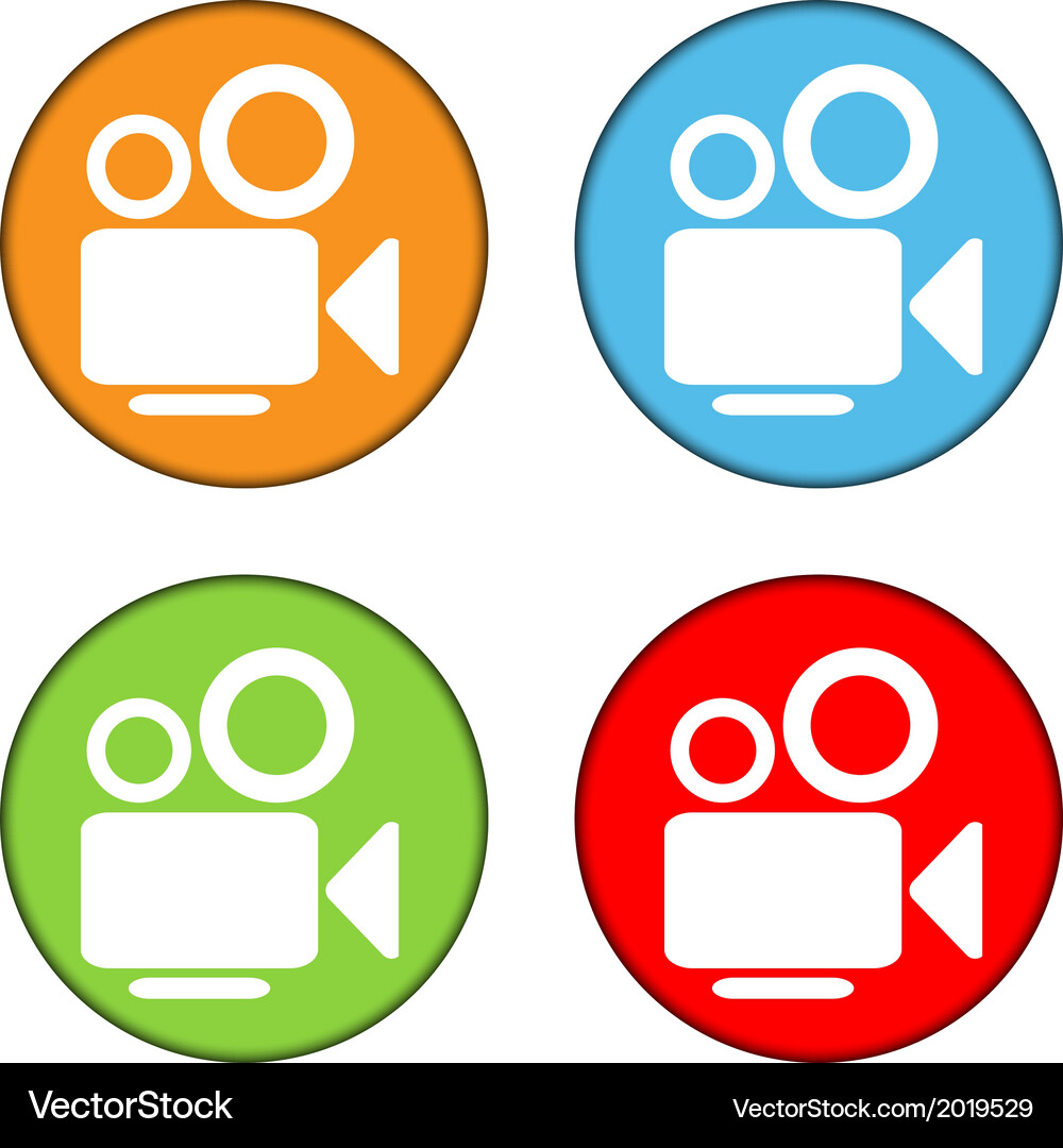 Camera button set Vector Image