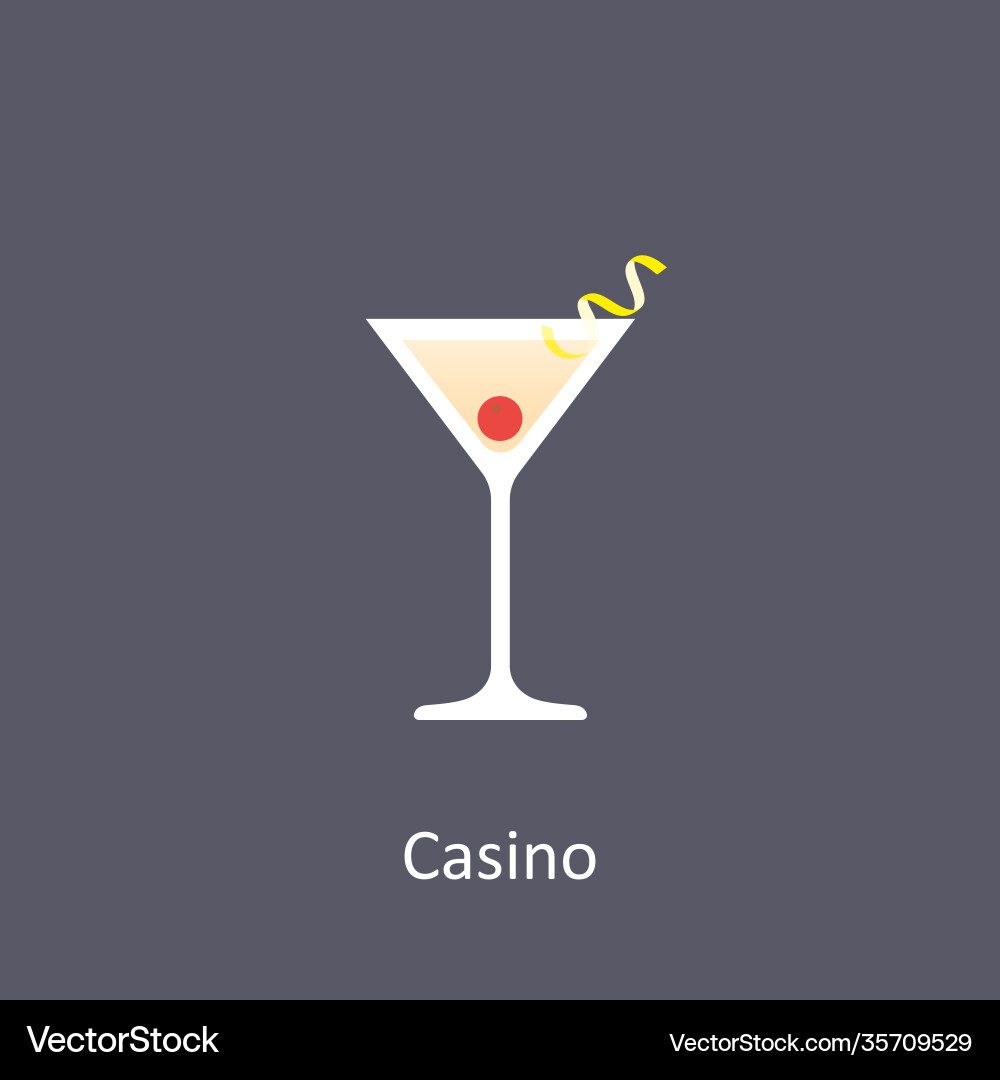 Casino cocktail icon on dark background in flat Vector Image