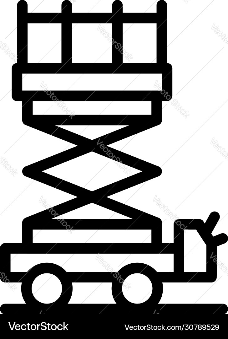 Demolition lift platform icon outline style Demolition lift platform icon outline style vector image