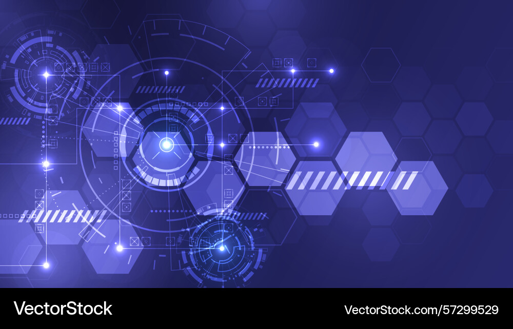Digital hud circuit circle technology adstract vector image
