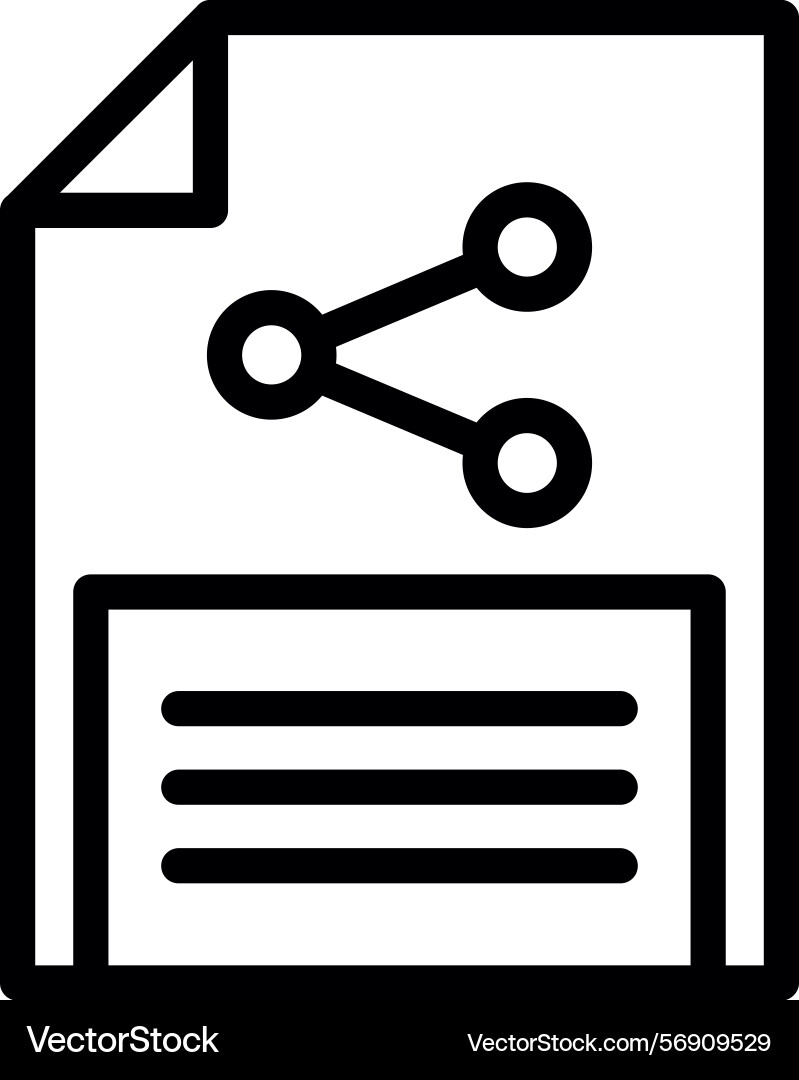 Document sharing linear style icon design Vector Image