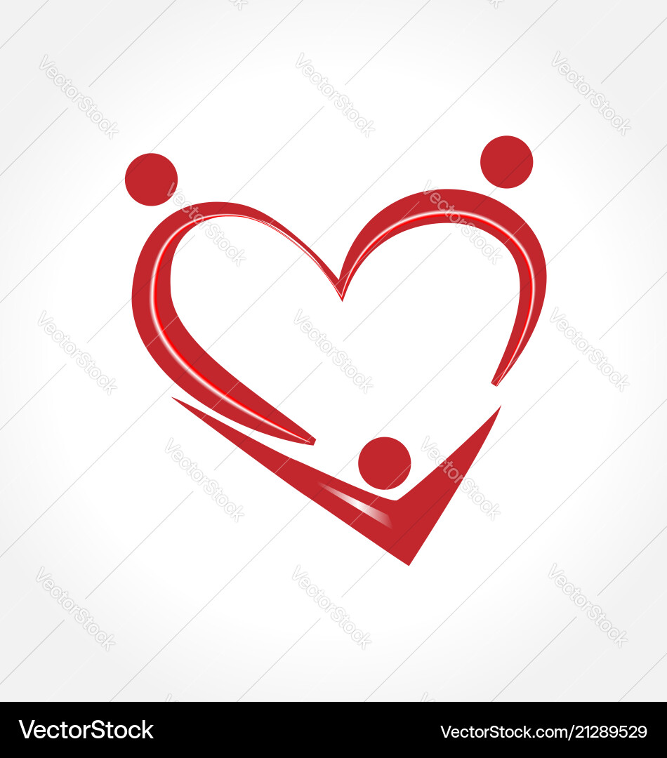 Family heart people Family heart people vector image
