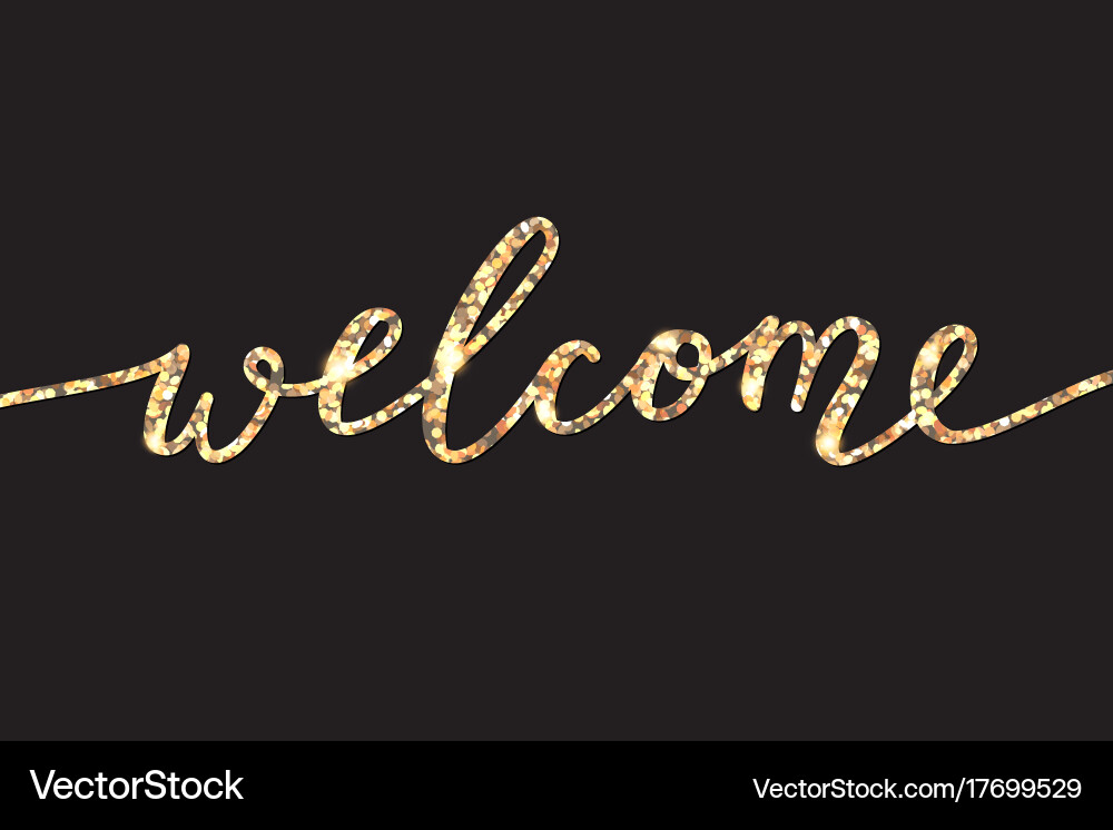 Glittery Welcome Text Vector Image