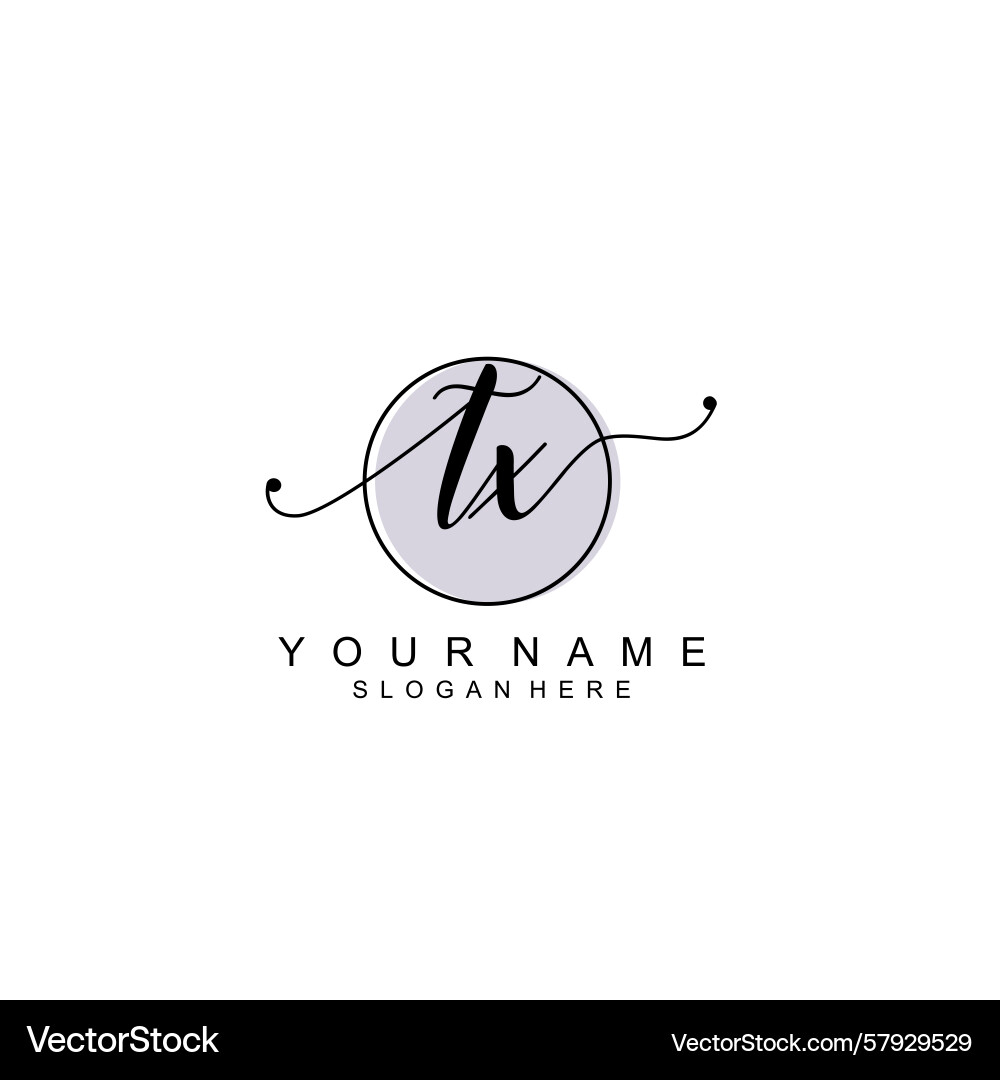 Handwriting logo concepts with initial tx Vector Image