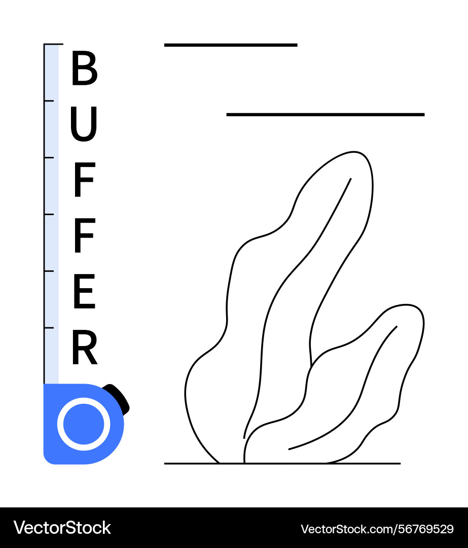 Measurement tape displaying buffer levels next Measurement tape displaying buffer levels next vector image