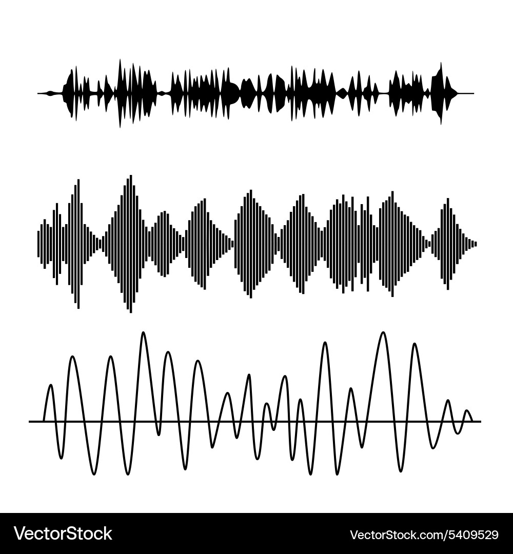 Sound Wave Patterns Vector Image