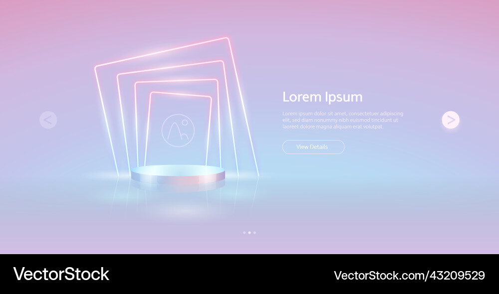 Template with light neon rectangular frame Template with light neon rectangular frame vector image