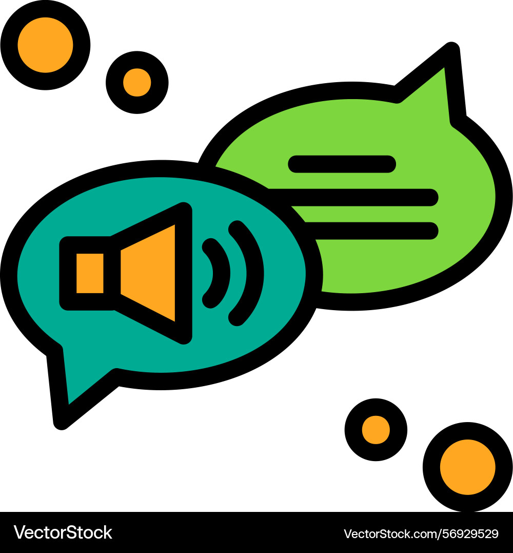 Text-to-speech line filled style icon design vector image