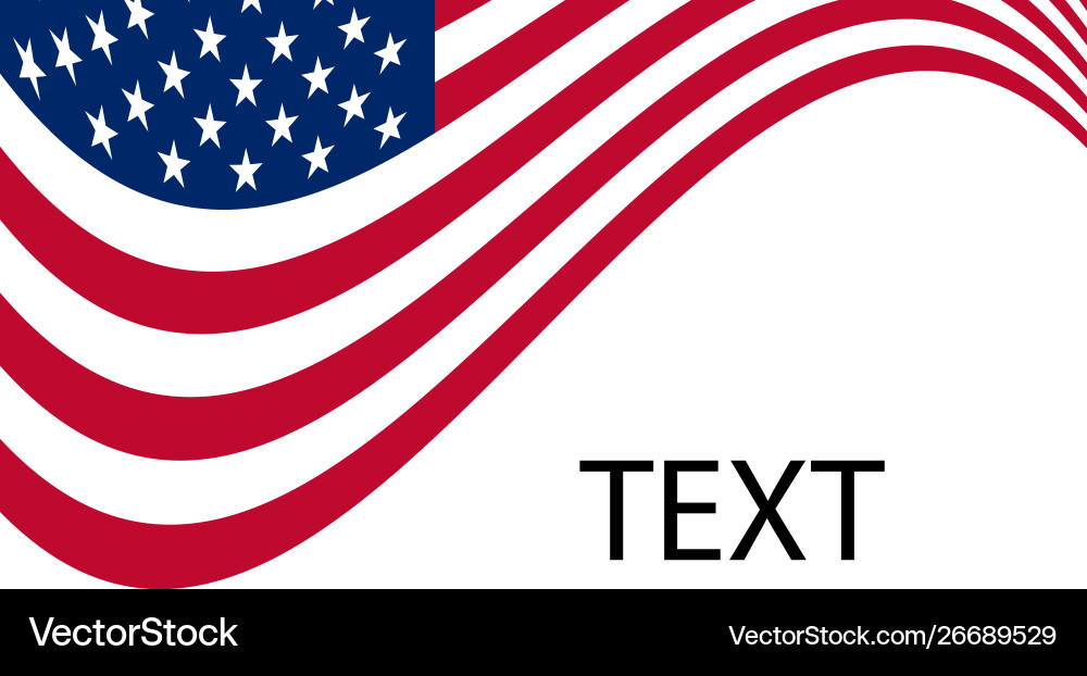 Usa flag text write background vector image