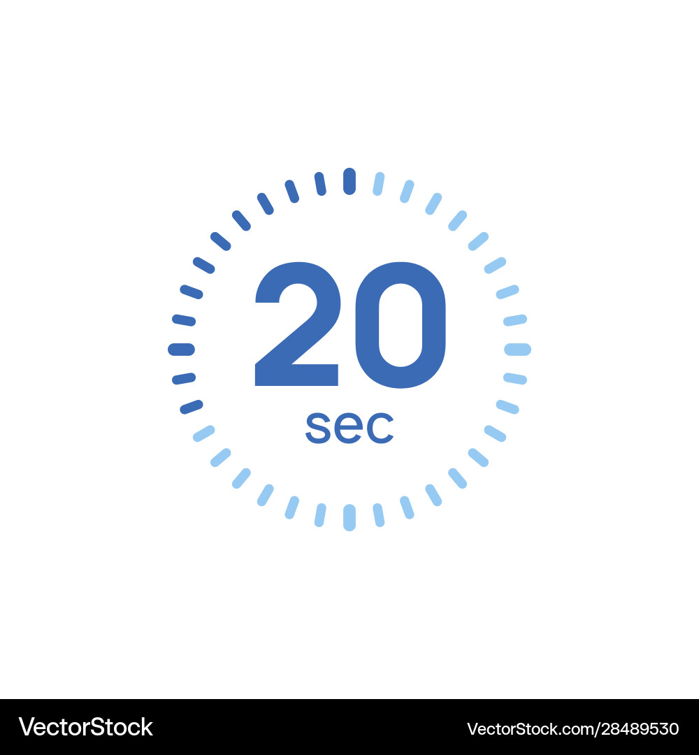 20 second timer clock sec stopwatch icon 20 second timer clock sec stopwatch icon vector image