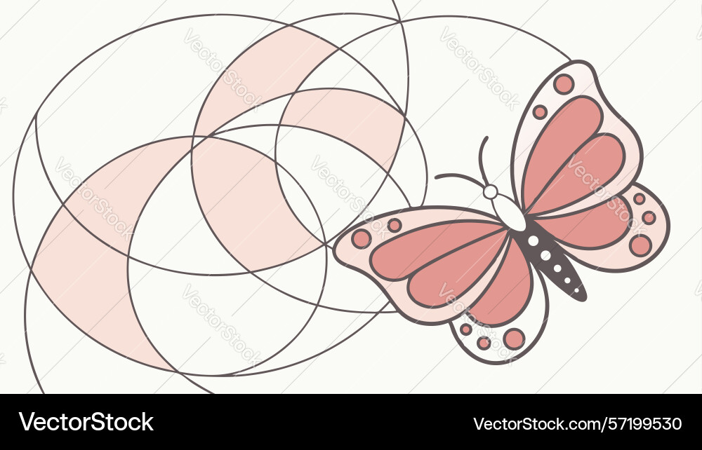 Geometric butterfly with abstract overlapping vector image