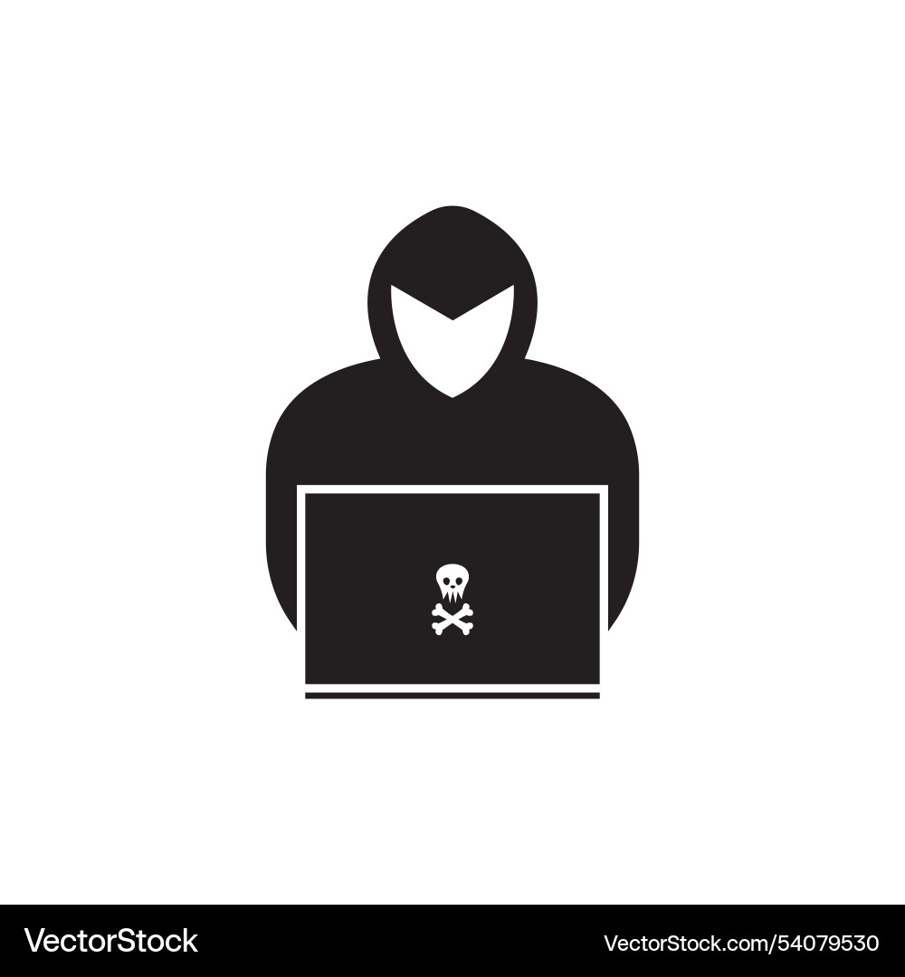 Hacker icon logo background vector image