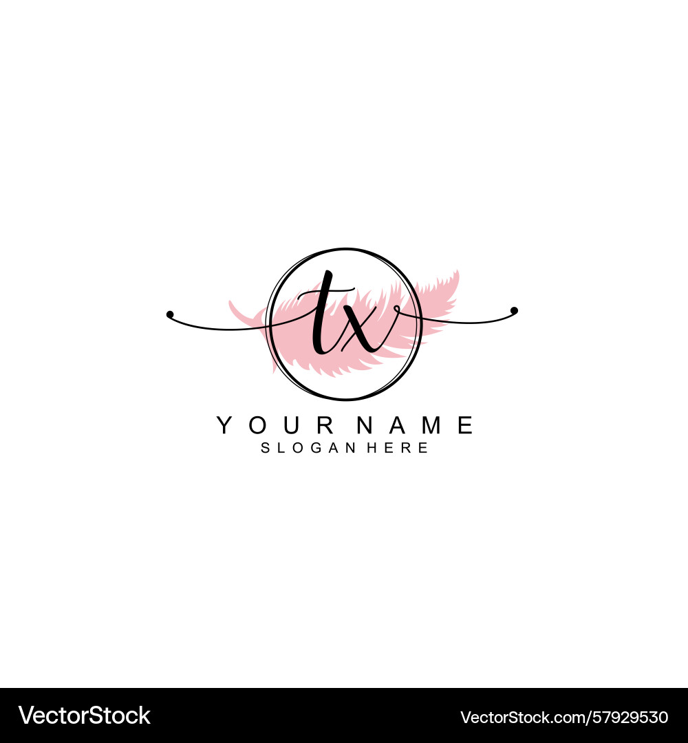 Handwriting logo concepts with initial tx Vector Image