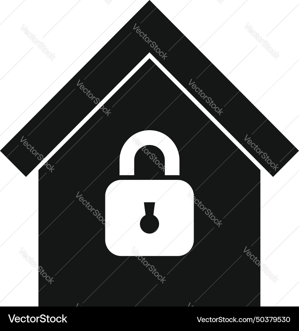 Home lock access icon simple secure stop Home lock access icon simple secure stop vector image