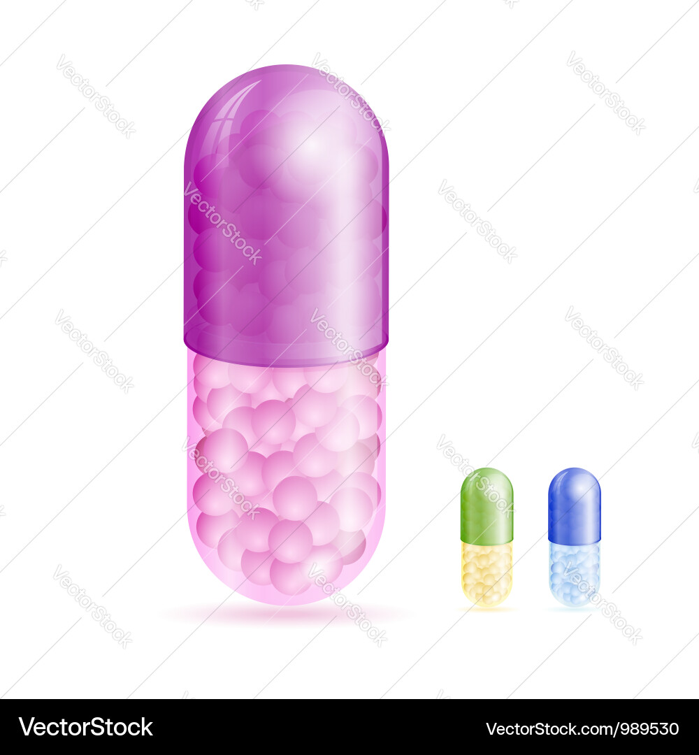Medical Pills and Capsules vector image