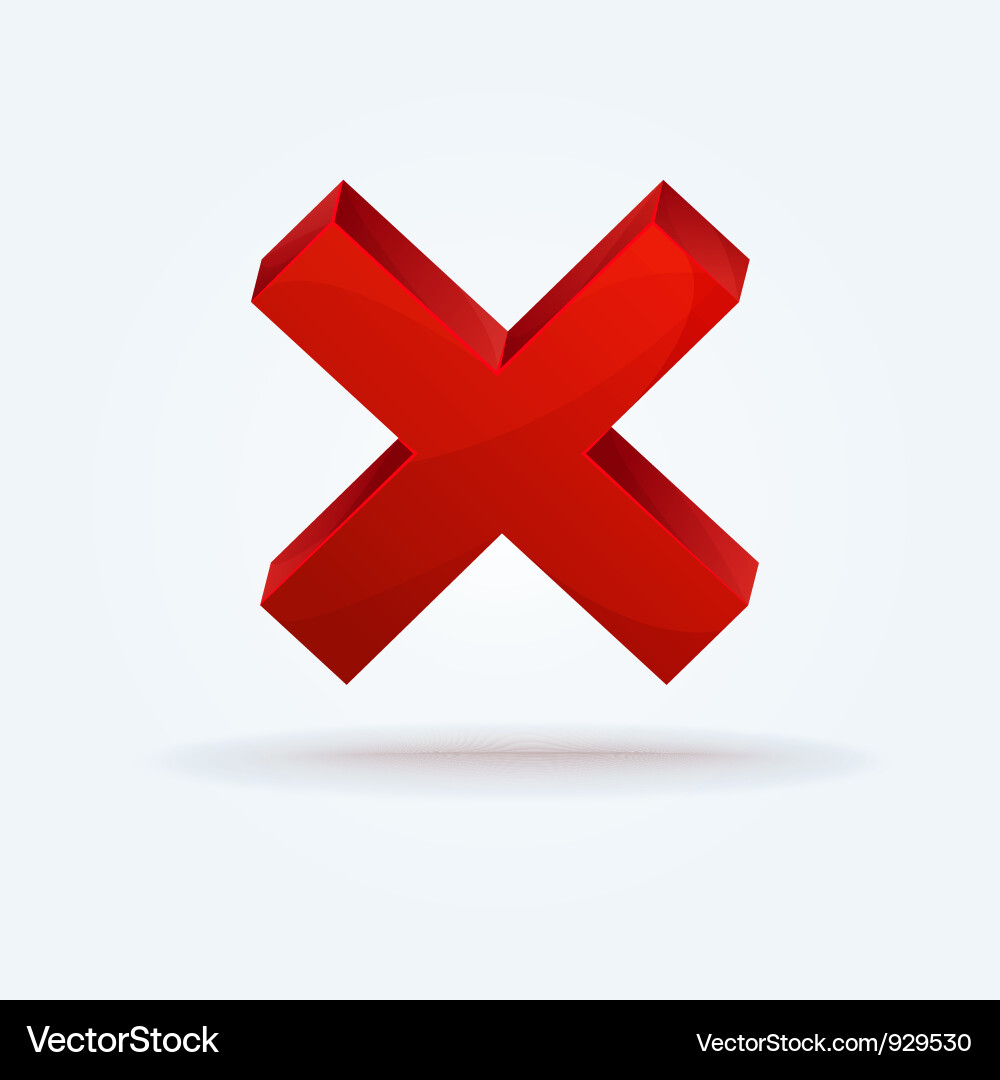 Red Cross Icon with Shadow vector image