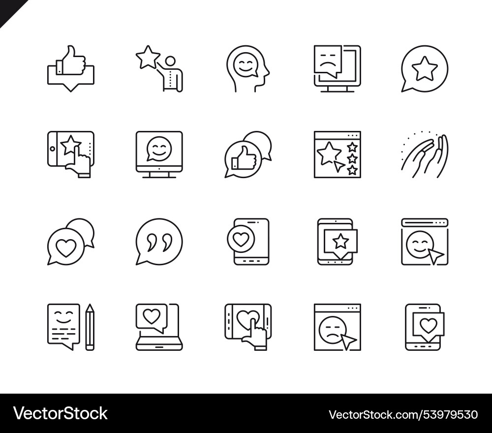 Simple set of feedback related line icons linear Simple set of feedback related line icons linear Vector Image