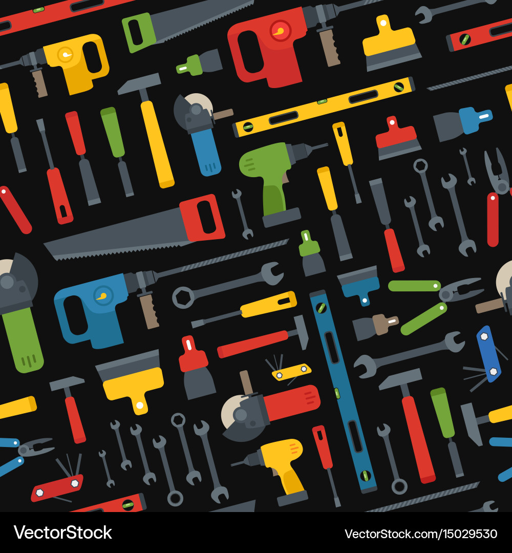 Tool Set Seamless Pattern Vector Image