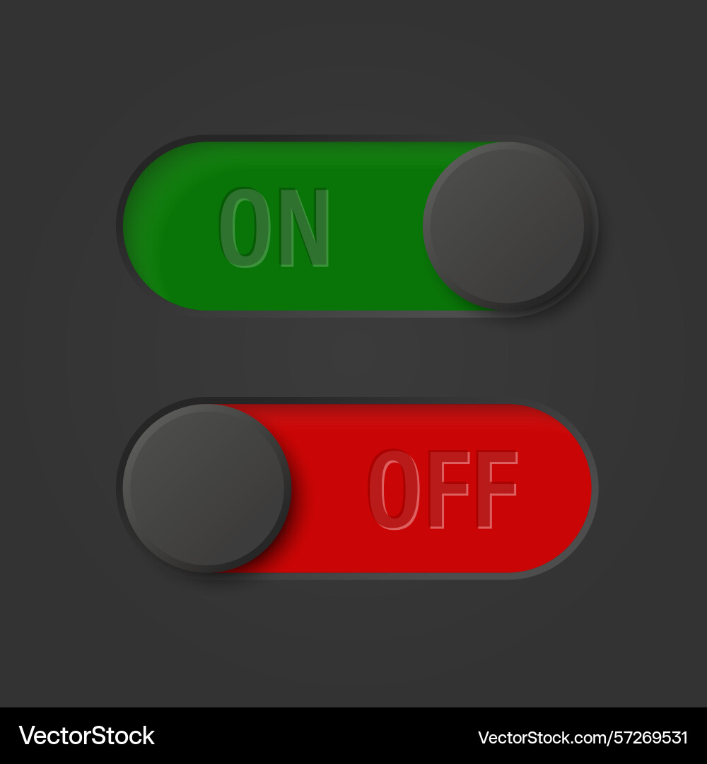 Black toggle switch set realistic Black toggle switch set realistic vector image