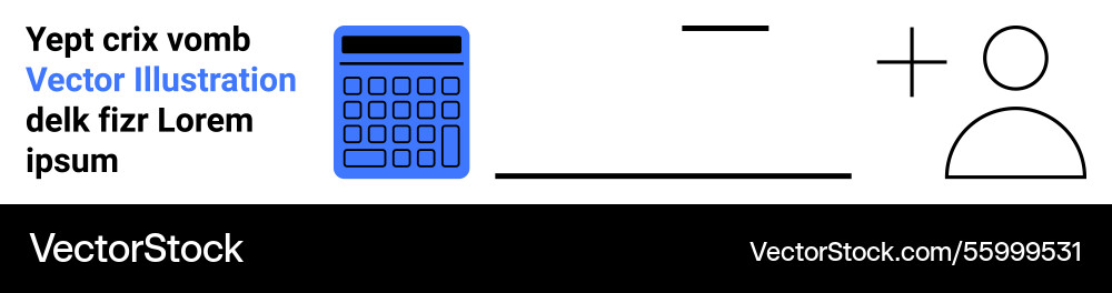 Calculator text placeholder and user profile Calculator text placeholder and user profile vector image