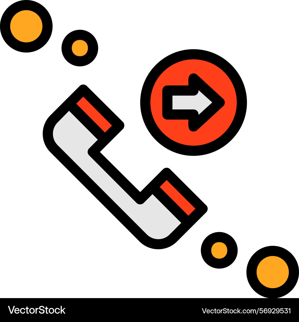 Call forwarding line filled style icon design Vector Image
