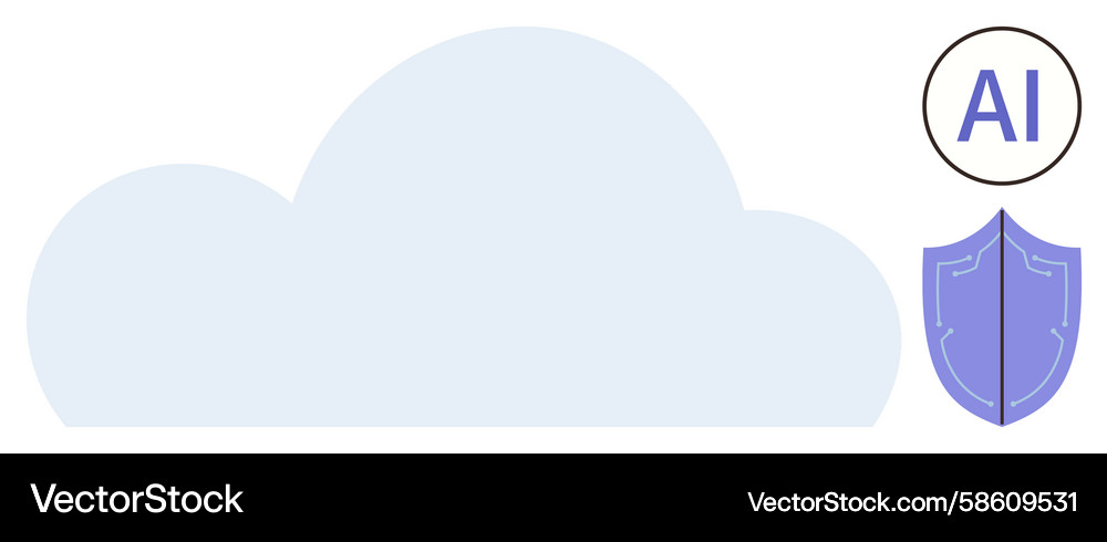 Cloud computing with ai integration and data Vector Image