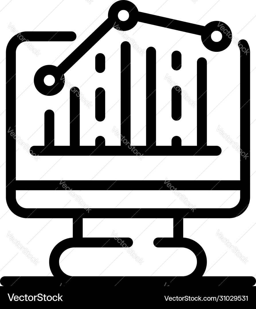 Graph chart design icon outline style Graph chart design icon outline style Vector Image