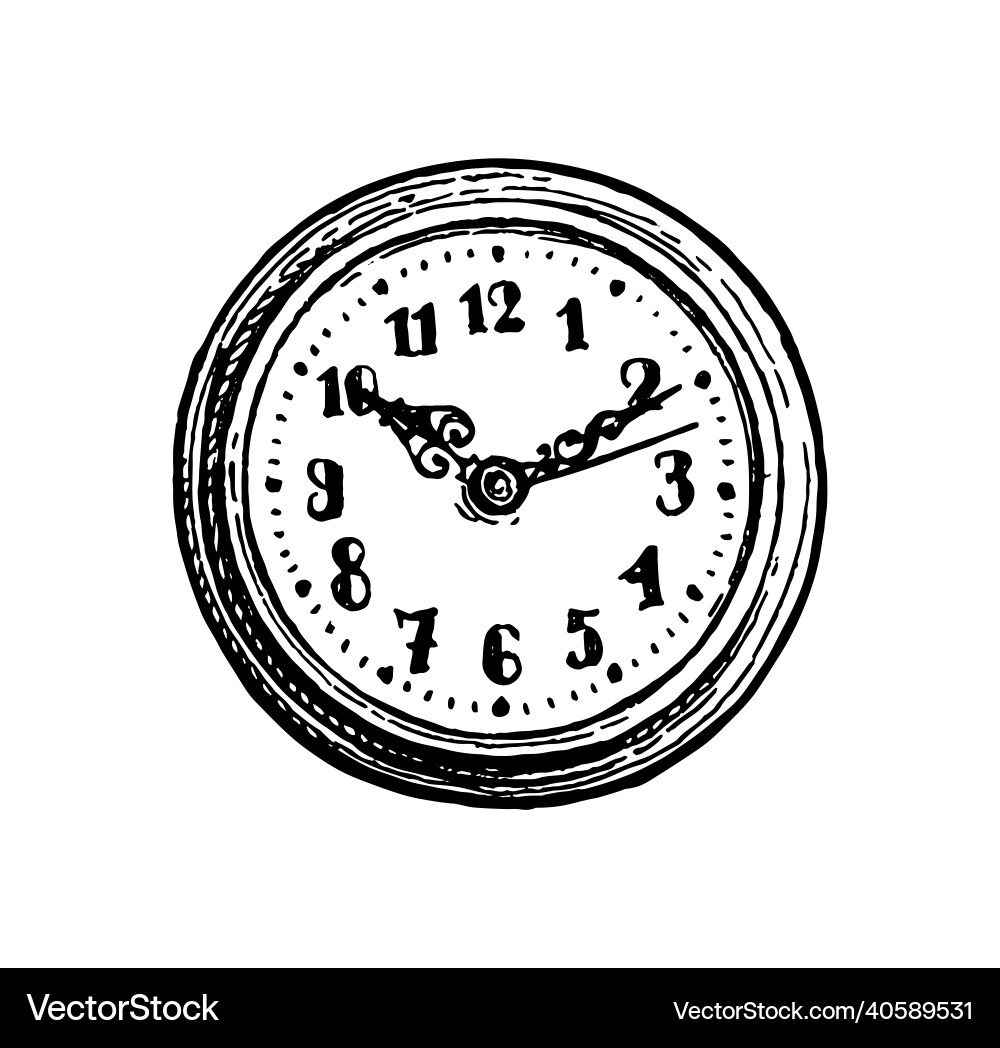 Ink sketch of clock dial face Ink sketch of clock dial face vector image