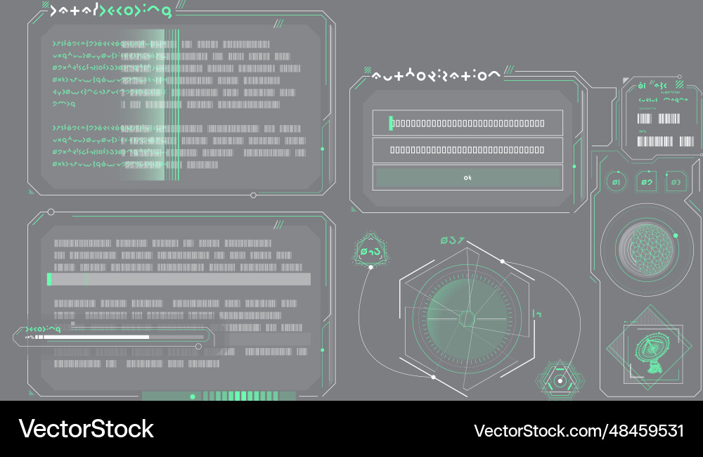 Sci-fi hud interface for data research Sci-fi hud interface for data research vector image