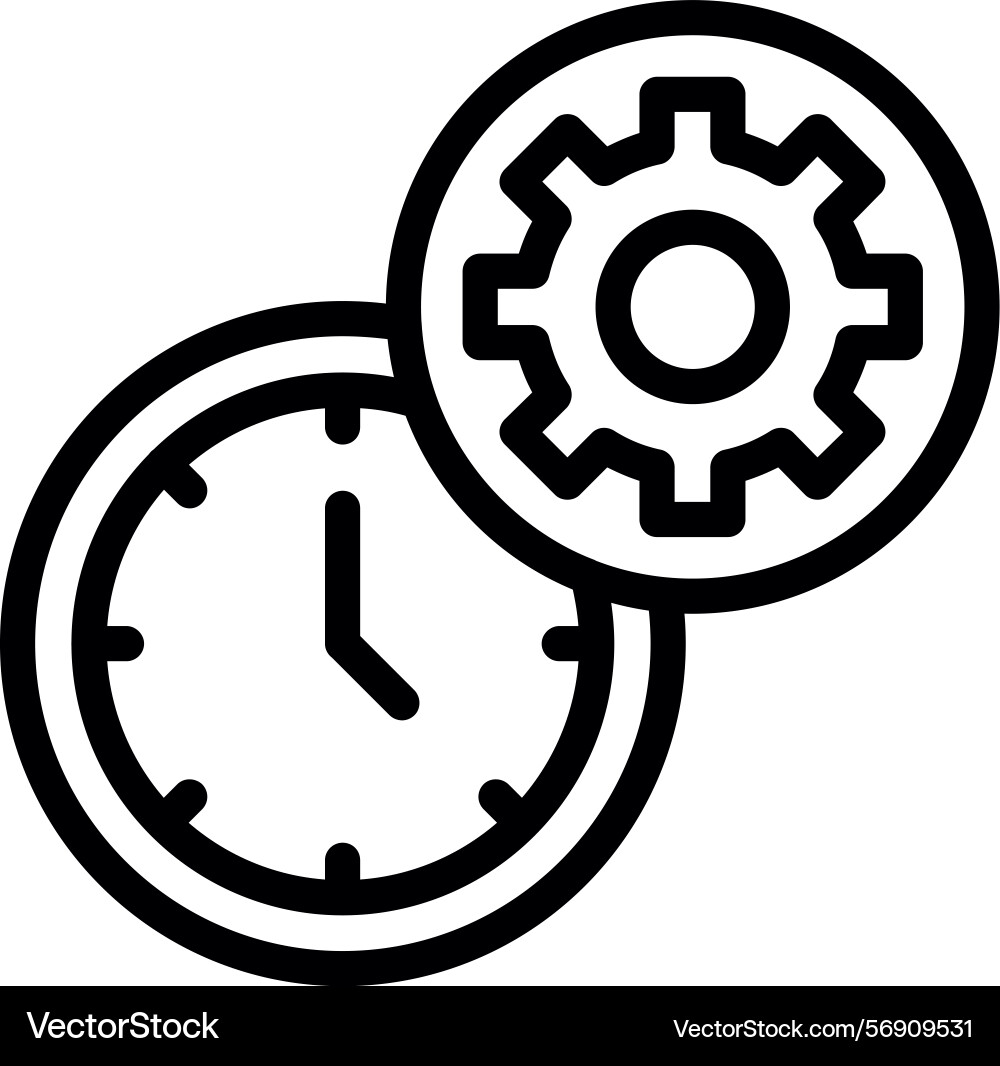Time management linear style icon design Vector Image