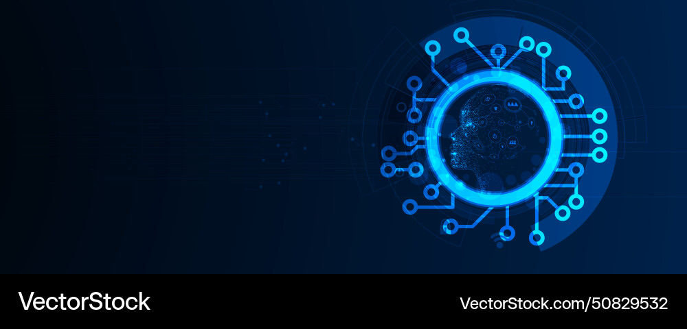 Abstract artificial intelligence cloud computing vector image