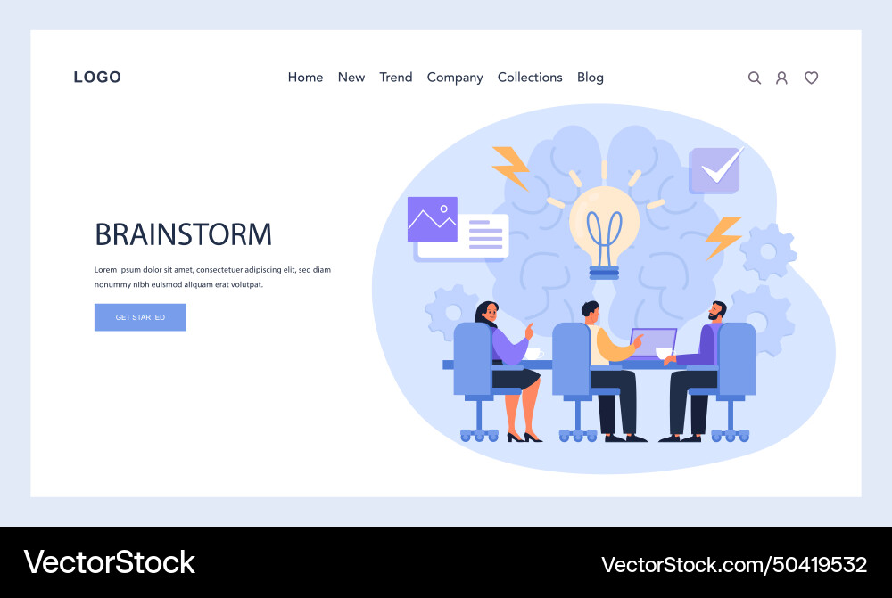 Brainstorm session capture a dynamic group Brainstorm session capture a dynamic group vector image