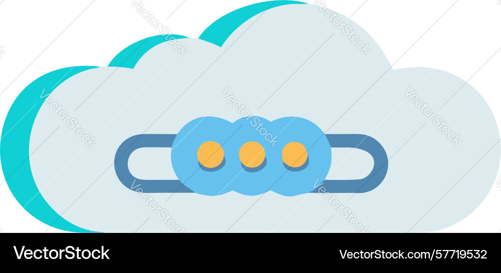 Cloud with chain link icon connected systems vector image