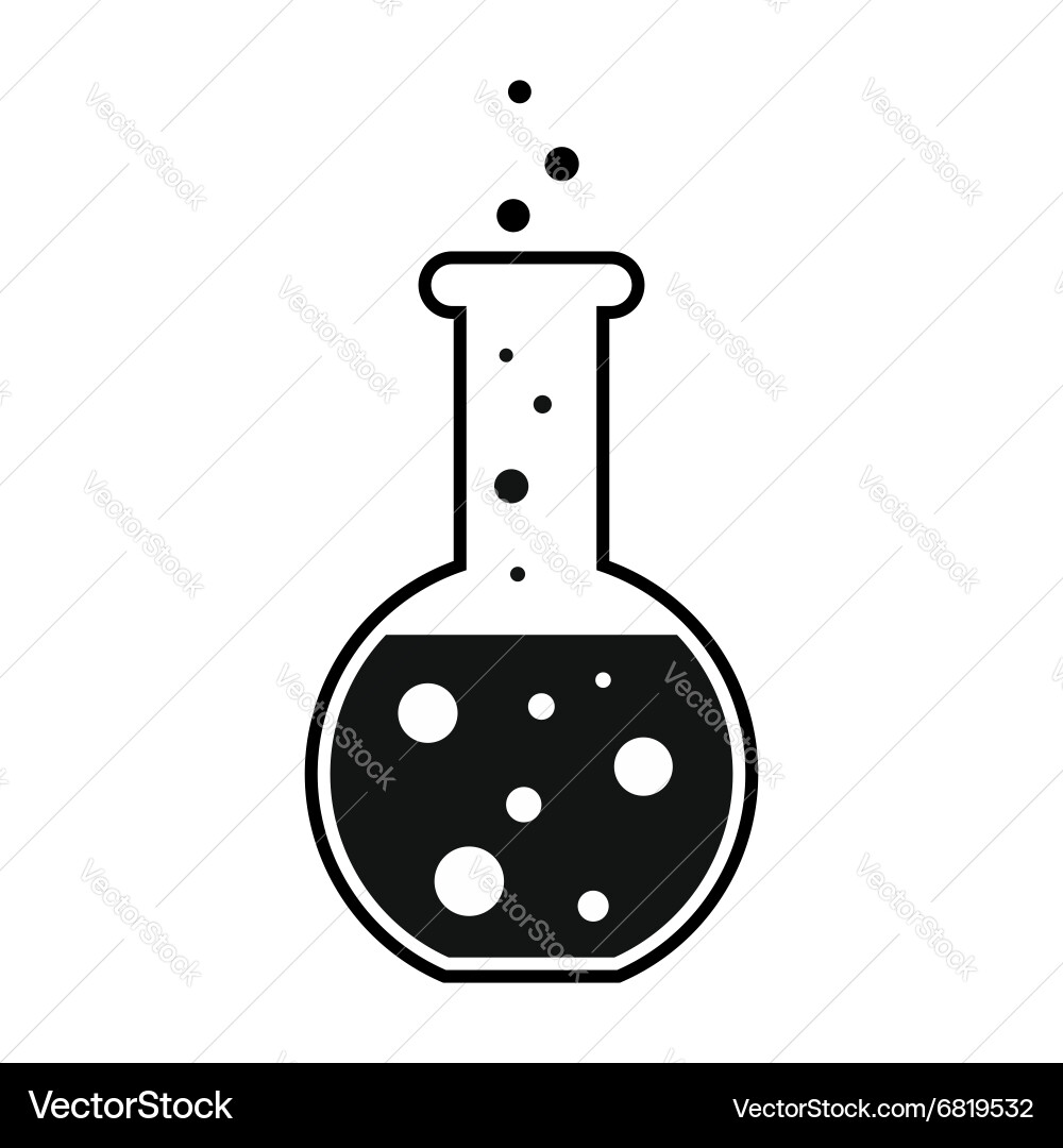 Flask with liquid simple icon vector image