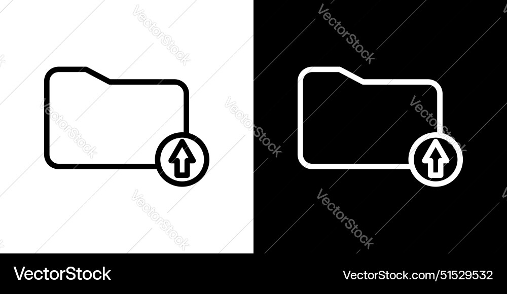 Folder upload icon set data file symbol Vector Image