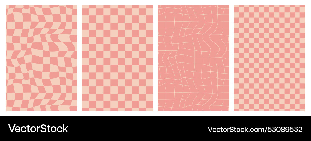 Groovy checkered patterns Groovy checkered patterns vector image