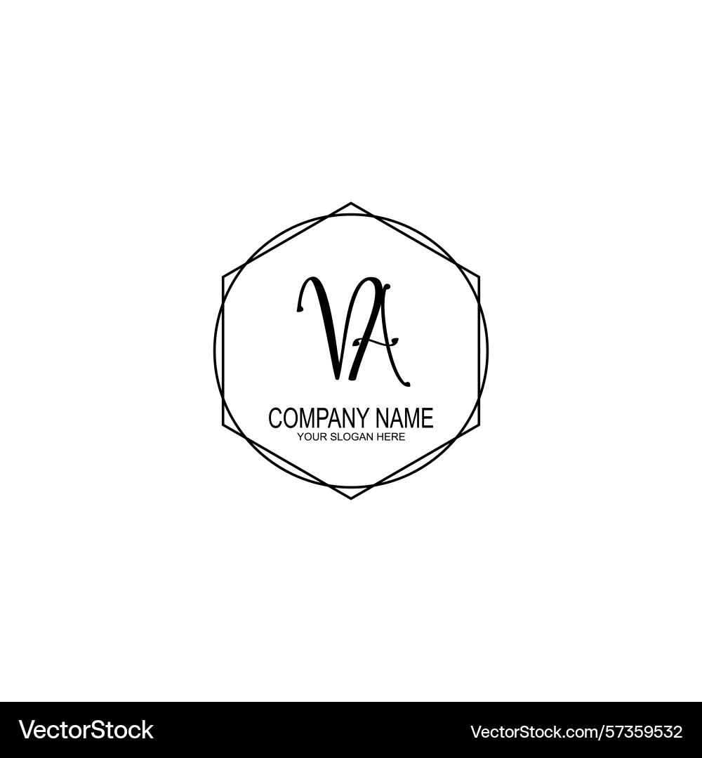 Minimalist handwritten va initial logos with soft Minimalist handwritten va initial logos with soft Vector Image
