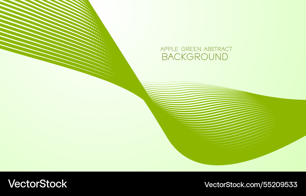 Apple green abstract background with curve line Apple green abstract background with curve line Vector Image