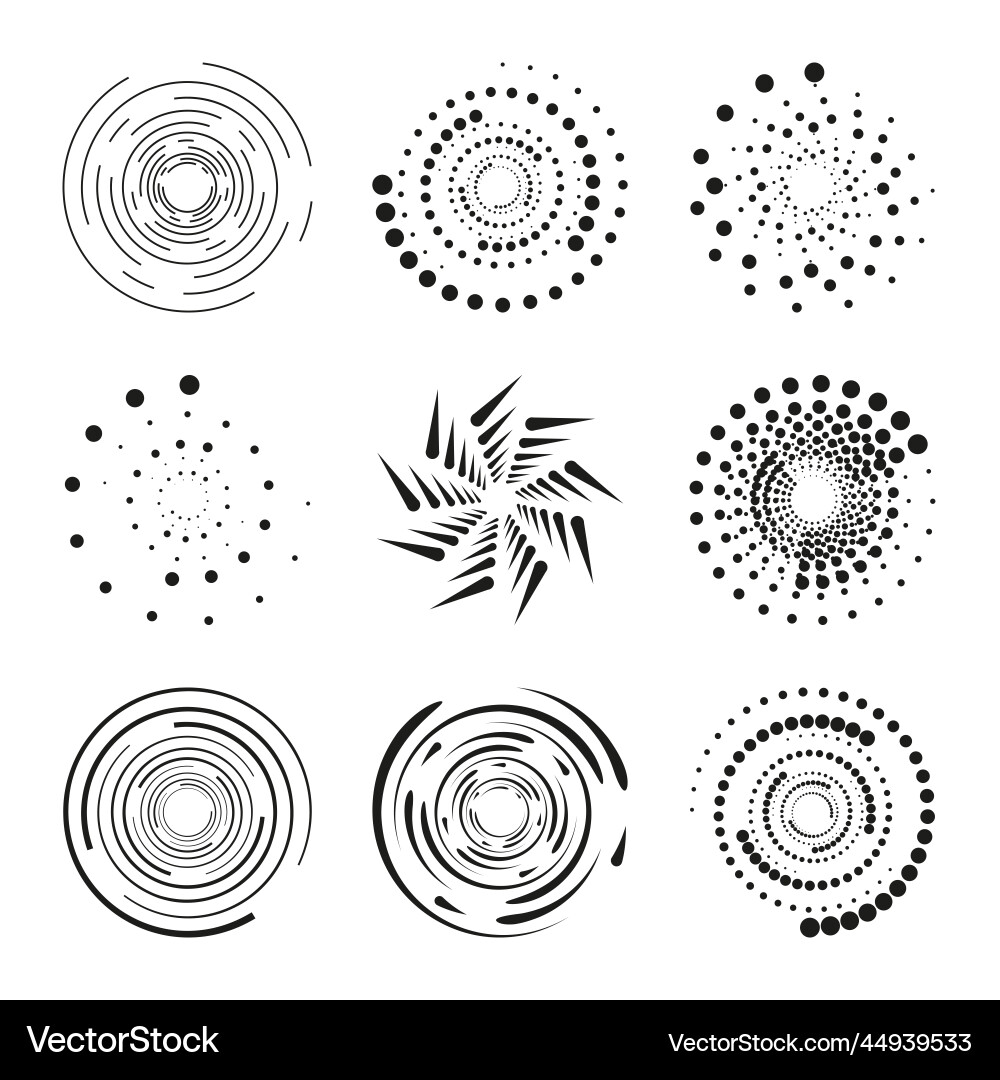 Dynamic Speed Lines - Dotted Halftone vector image