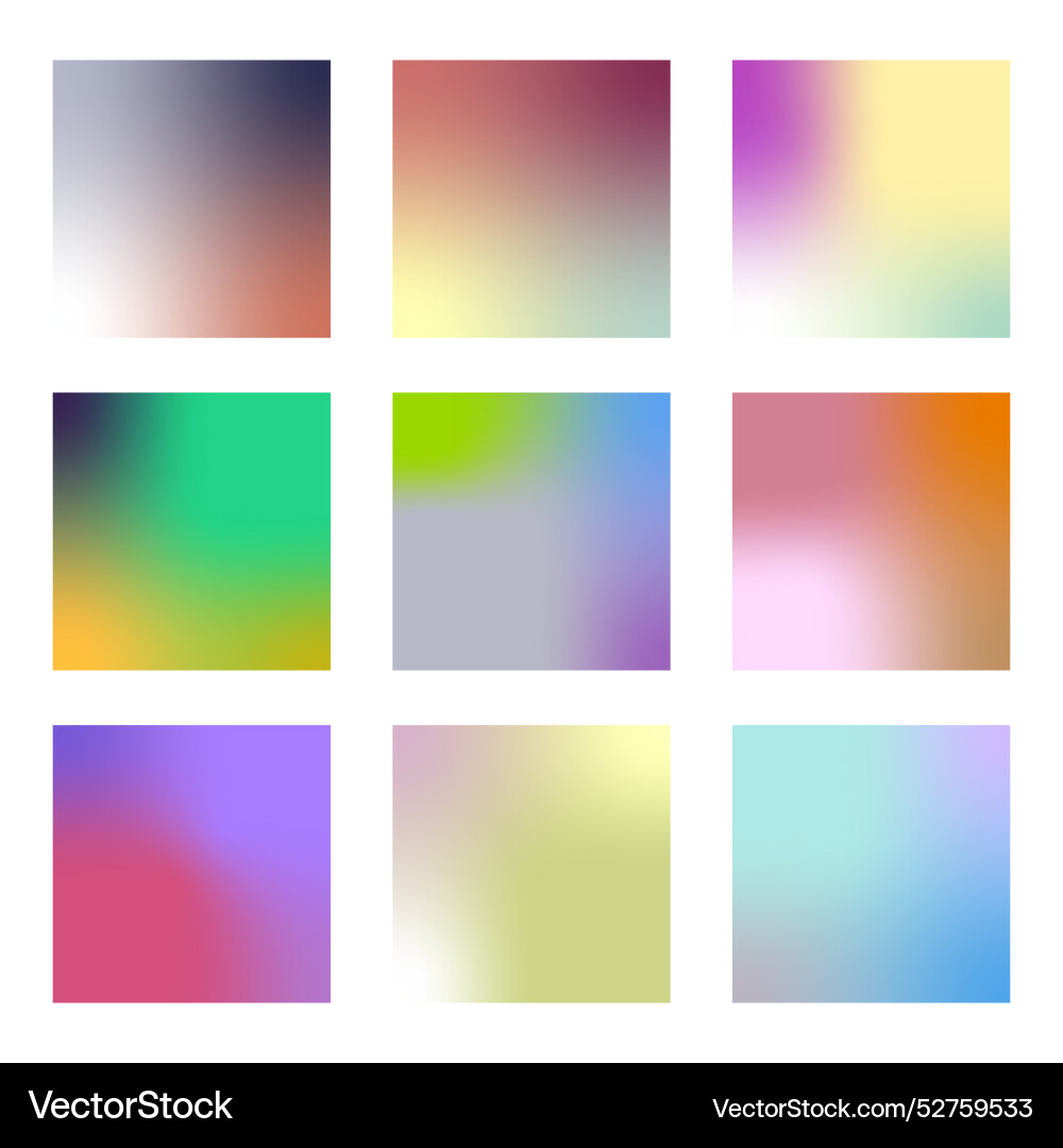 Gradient palette simple multicolored shapes Gradient palette simple multicolored shapes Vector Image