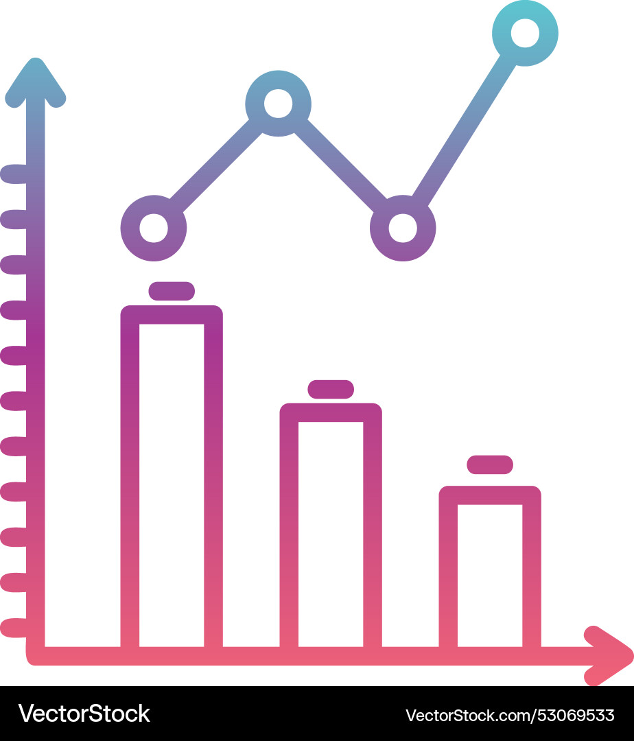 Graph line gradient design vector image