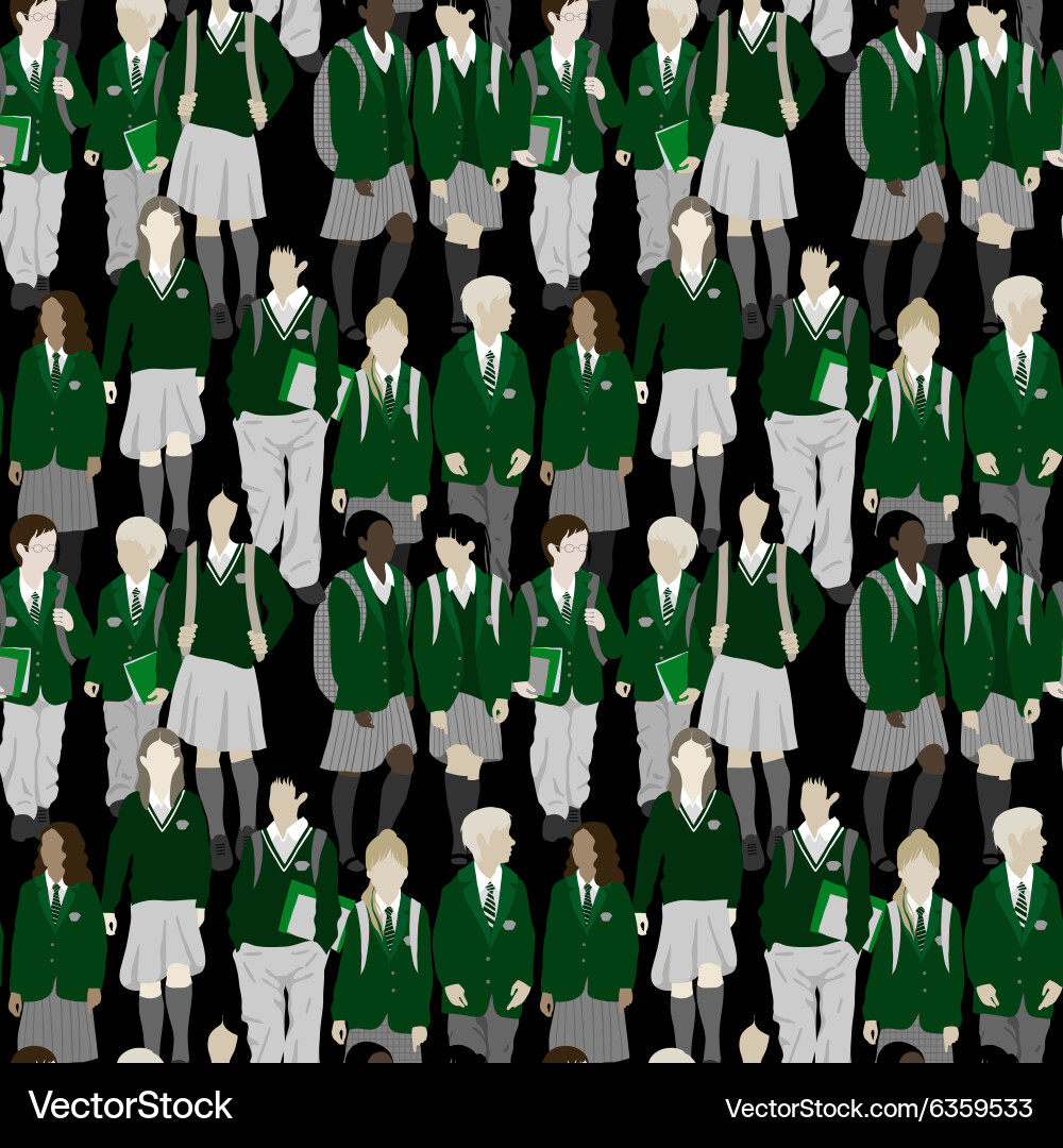 Group of students - seamless pattern Vector Image