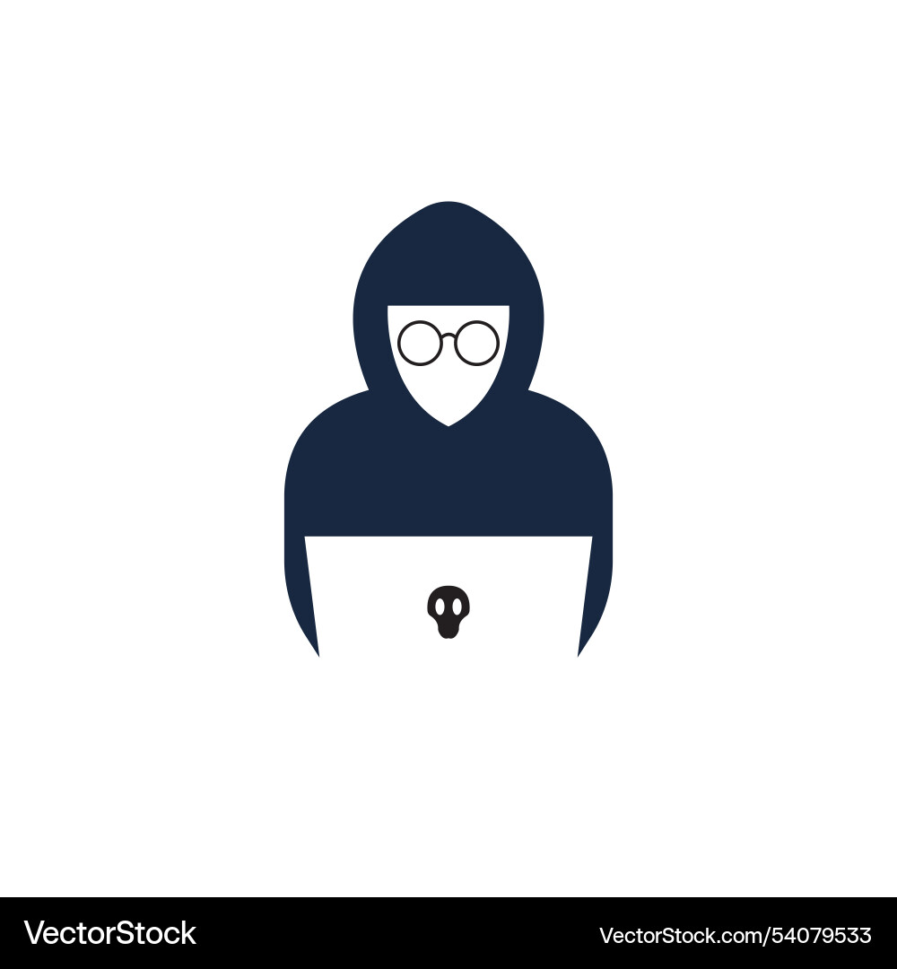 Hacker icon logo background vector image