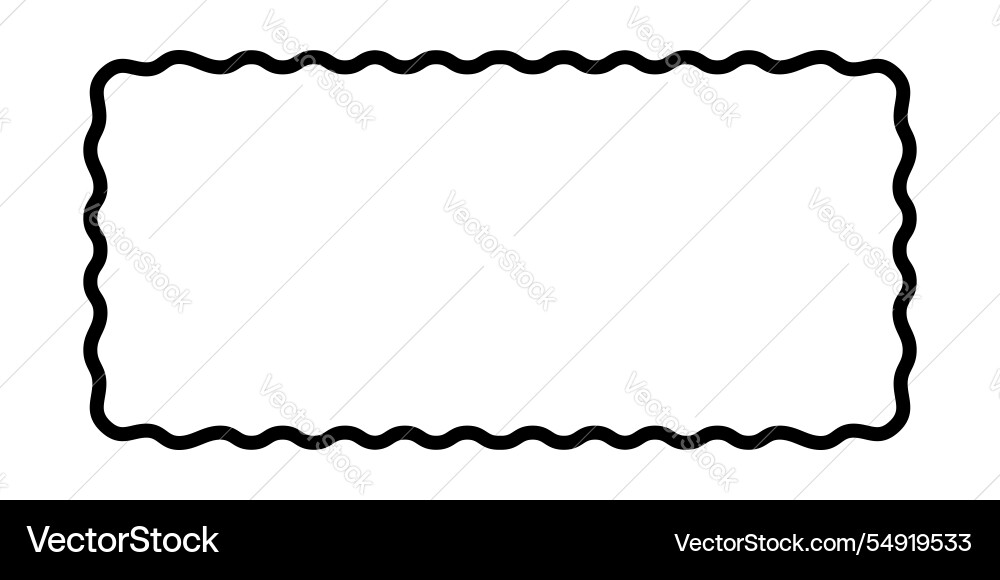 Rectangle frame with wavy edges rectangular shape Rectangle frame with wavy edges rectangular shape vector image