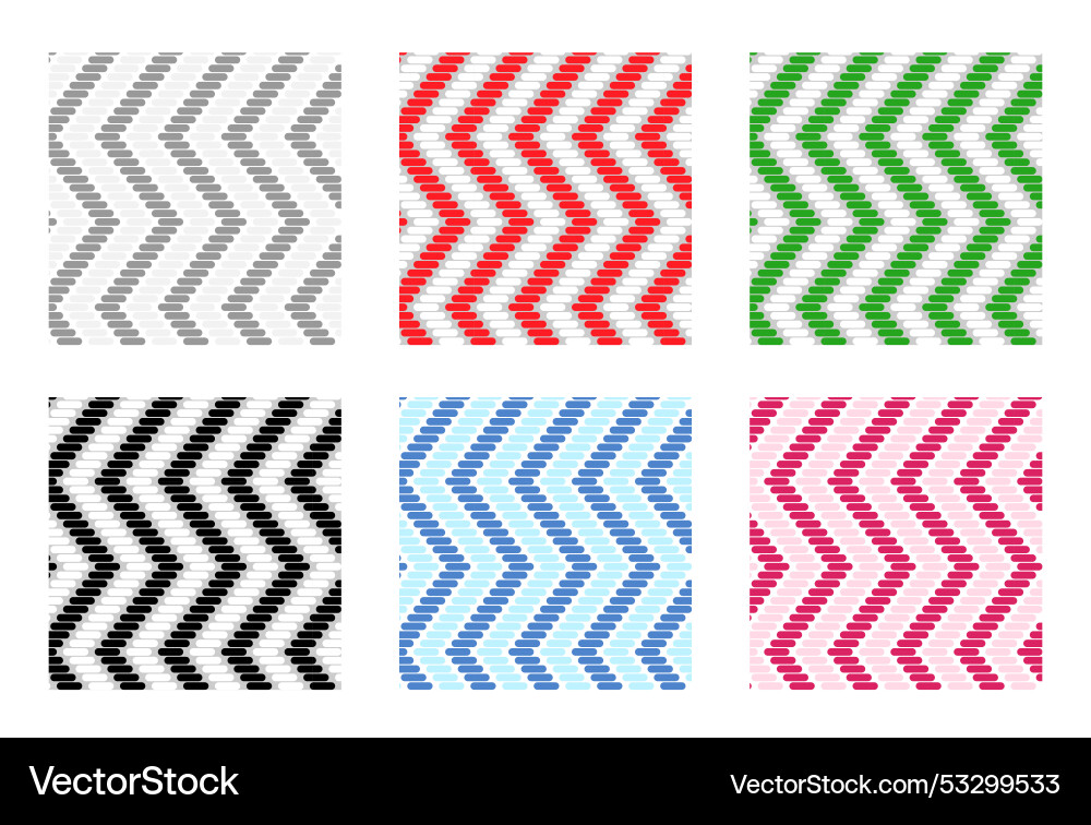 Set of herringbone twill fabric seamless pattern Set of herringbone twill fabric seamless pattern vector image